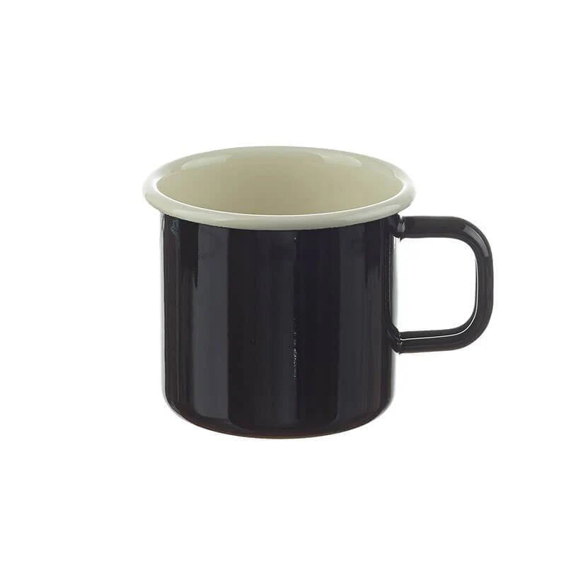 Emaille Becher schwarz 250 ml, Campingbecher 8 cm – ethicamper