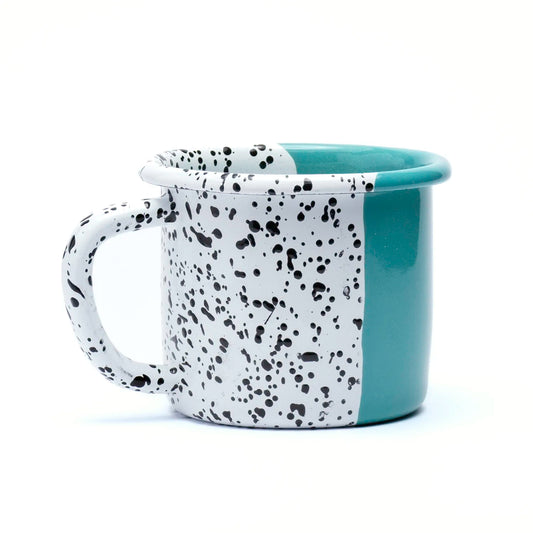 Emaille Becher Camping Türkis