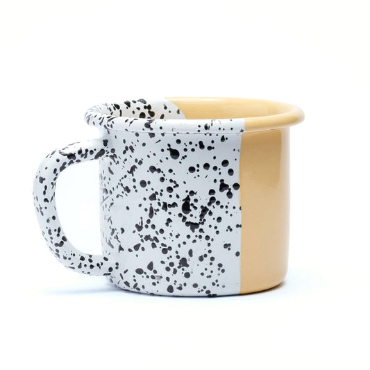 Emaille Becher Camping Gelb