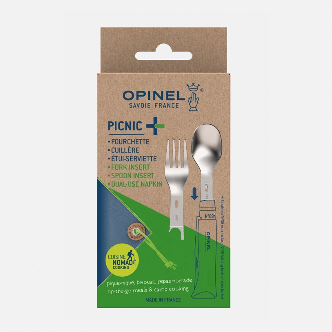 Opinel Picnic Set+ Besteck für unterwegs Campingbesteck Reisebesteck
