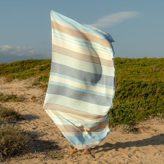 Hamamtuch Baumwolle Waves leichtes Strandtuch