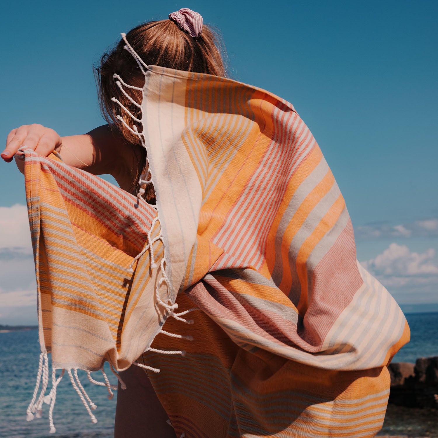 Dünnes Strandtuch aus Bio-Baumwolle leicht