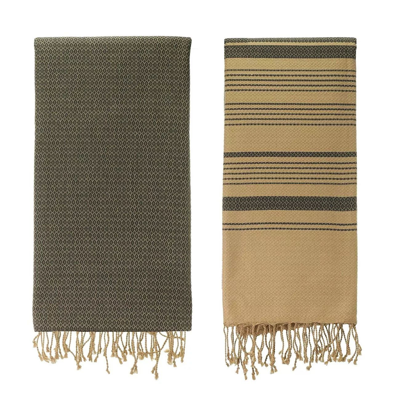 Hamamtuch grau braun baumwolle