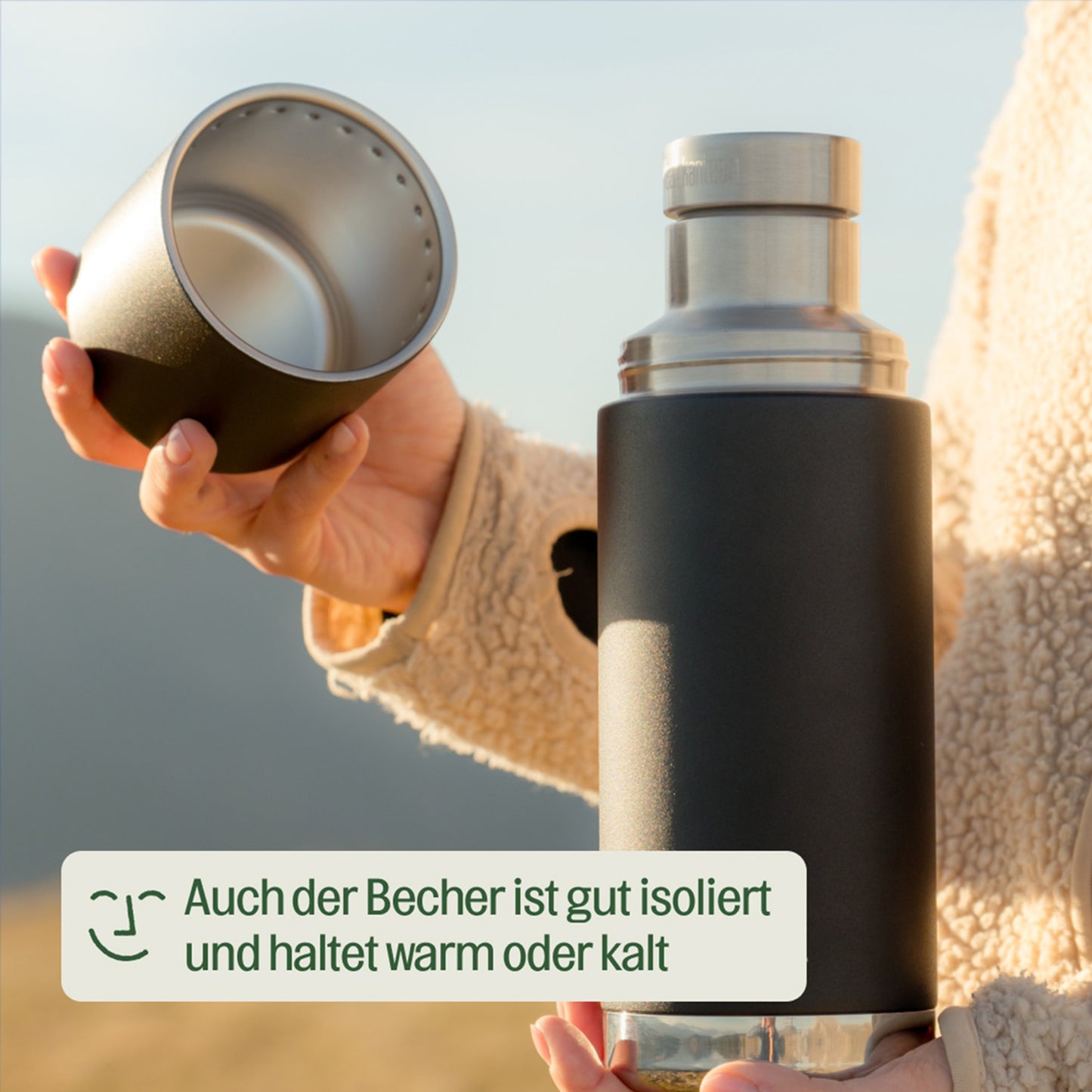 Thermosflasche mit Becher aus Edelstahl TKPro Klean Kanteen