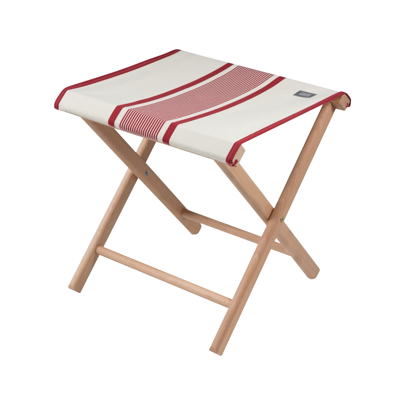 Campinghocker faltbar aus Holz, Baumwollstoff, Hergestellt in Frankreich