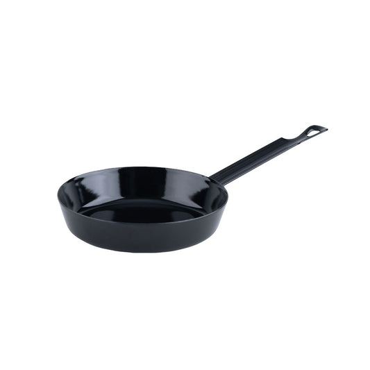 mini emaille pfanne von riess mit 16 zentimeter durchmesser in schwarz