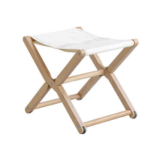 klappbarer hocker RIS aus holz und upcycling segel von DVELAS
