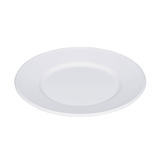 flacher teller aus emaille in weiß von riess recyclebar