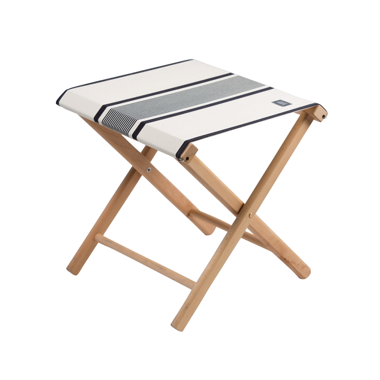 Faltbarer Campinghocker aus Holz mit Baumwollstoff, Textil aus Baumwolle Made in Europe
