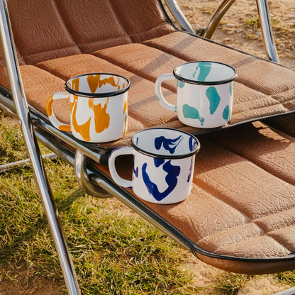 Emaille Kaffeebecher Color Umbra Türkis Blau