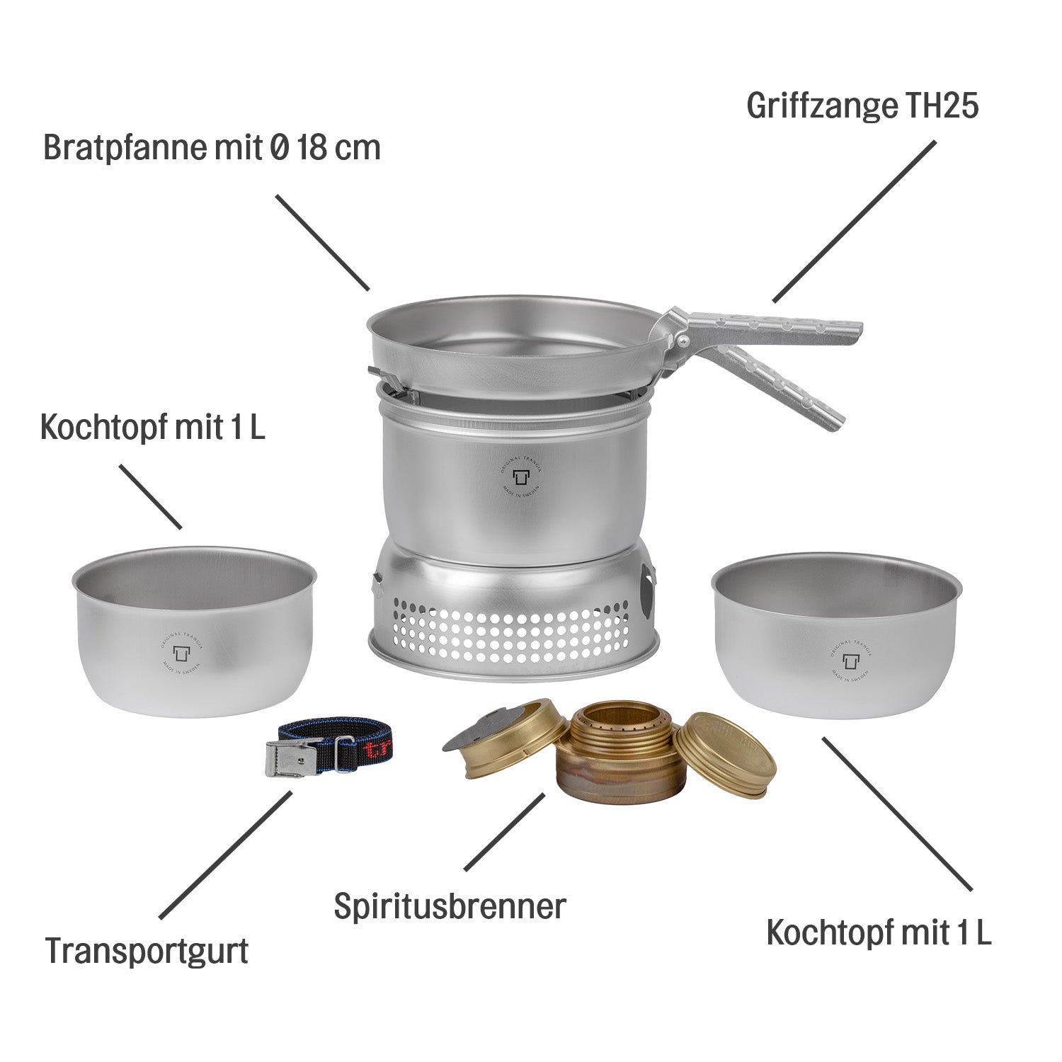 Trangia Sturmkocher Set Klein Duossal mit Spiritusbrenner